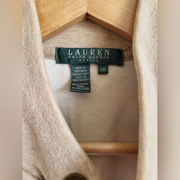 Lauren Ralph Lauren Zip Sweatshirt Size PM Tan/ Brown/Beige - Picture 13 of 14